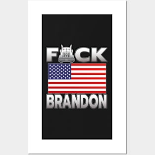 F-CK BRANDON FREEDOM CONVOY - TRUCKERS FOR FREEDOM - USA FREEDOM CONVOY 2022 TRUCKERS SILVER GRAY LETTERS Posters and Art